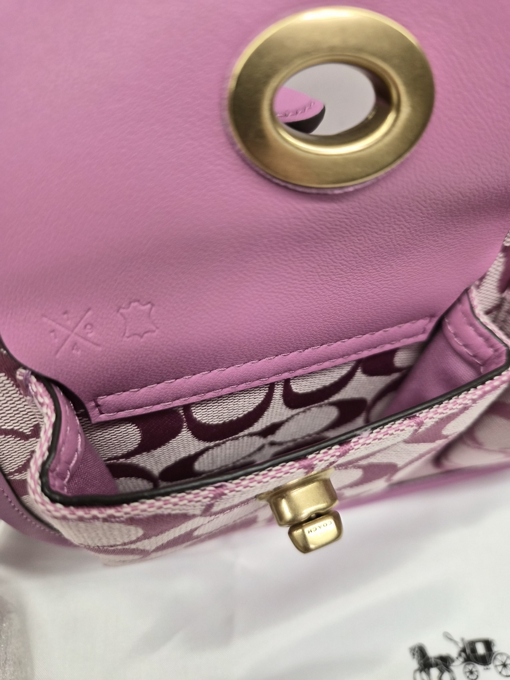 Brain Dead x Coach Signature Jacquard Twin Turnlock Waverly Bag in Fuchsia - Picture 4 of 13